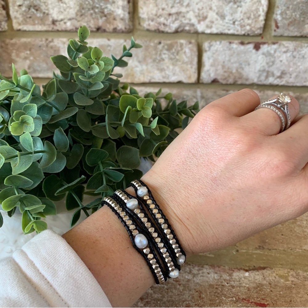 Kate Soleil | Beaded Wrap Bracelet with Pears | Adjustable Length